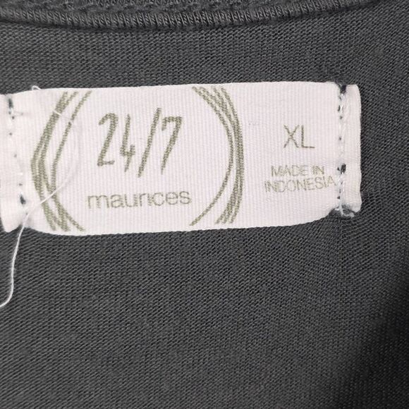 Maurices 24/7 Gray Knot Hem Sleeveless Top Eyelet XL - Picture 5 of 7